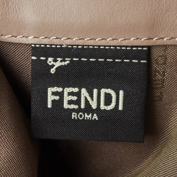 Fendi Beige Leather Studded Continental Wallet On Chain - Picture 11 of 12